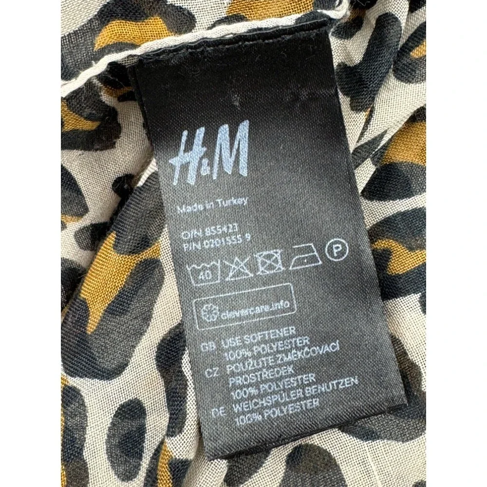 H&M Leopard Print‎ Scarf Large 23x76 Animal Print Made in Turkey Lightweight
